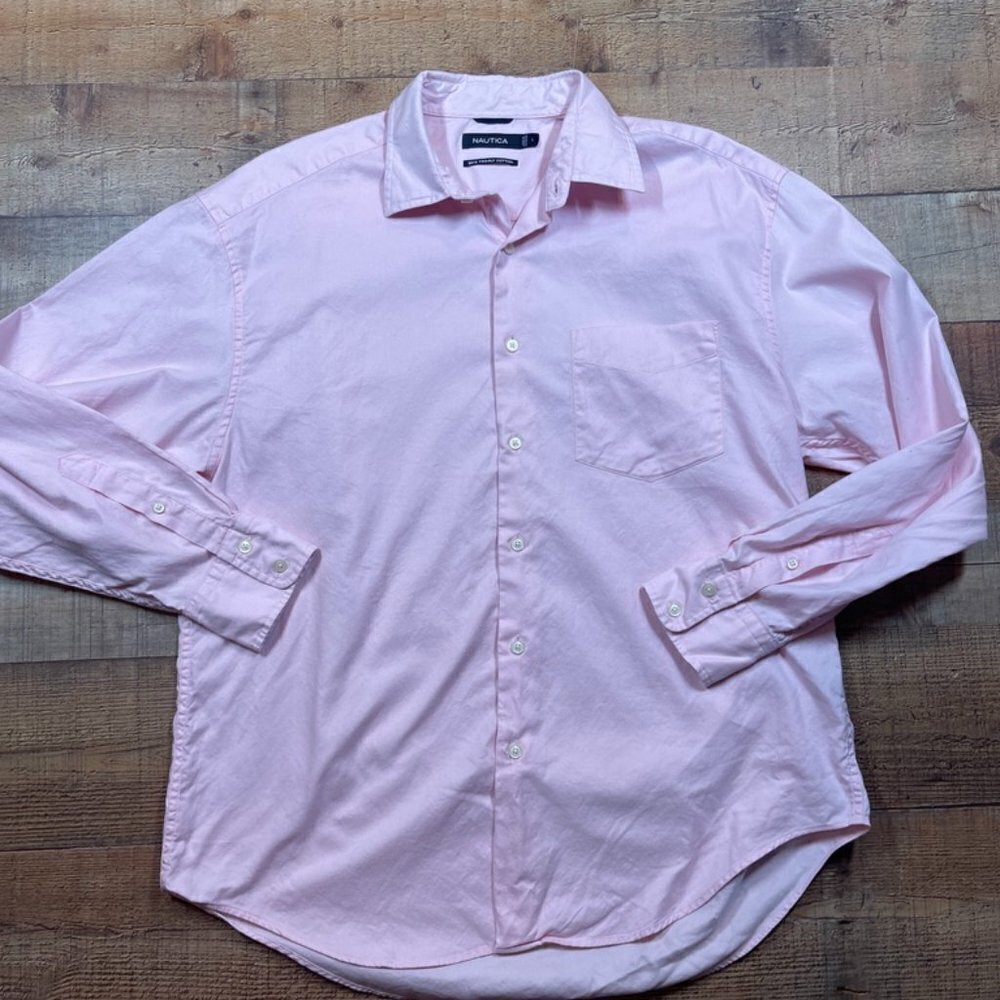 Nautica Pink Cotton Oxford Shirt size Large